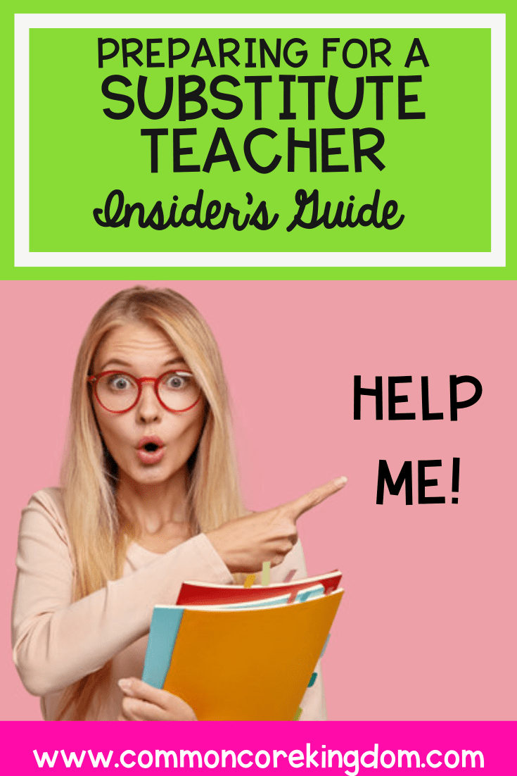 cover for preparing for a substitute teacher showing sub in a classroom during covid 19