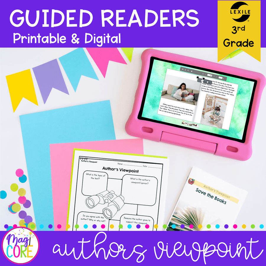 Guided Reading Packet: Author's Viewpoint - 3rd Grade RI.3.6 - Printable & Digital