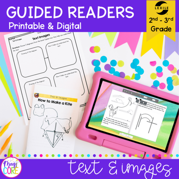 Guided Reading Packet: Text & Images - 2nd & 3rd Grade RI.2.7 & RI.3.7 - Printable & Digital