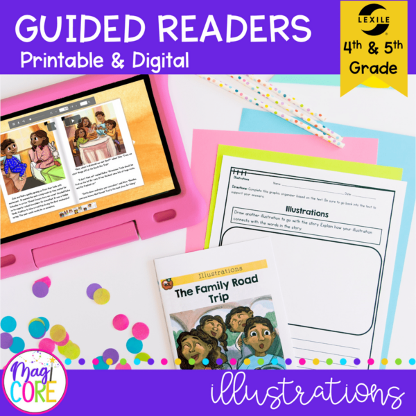 Guided Reading Packet: Illustrations - 4th & 5th Grade RL.4.7 & RL.5.7 - Printable & Digital