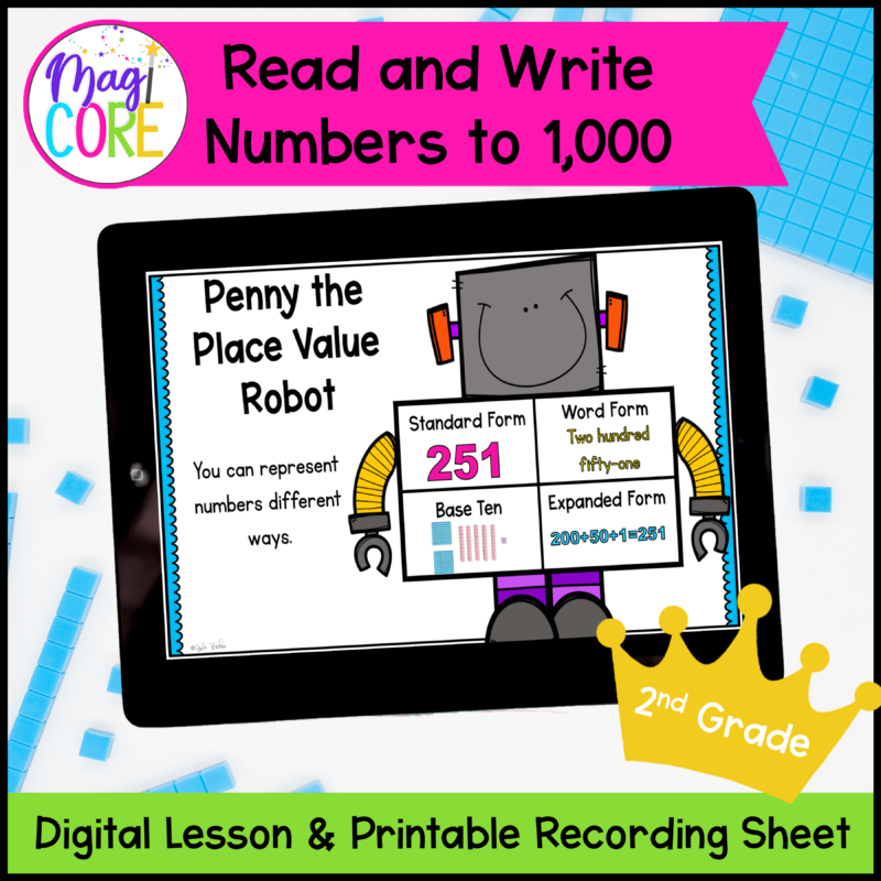 Read & Write Numbers to 1000 - 2nd Grade Math Digital Mini Lesson - 2.NBT.A.3