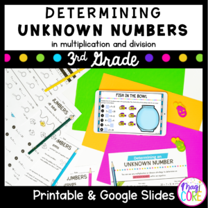 Determine Unknown Numbers - 3rd Grade Math - Printable & Digital - 3.OA.A.4