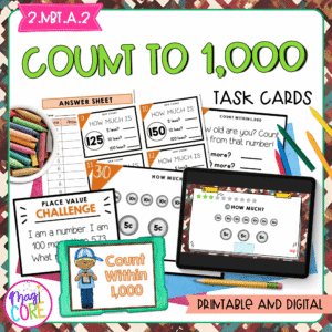 Count to 1000 - 2nd Grade Math Task Cards - 2.NBT.A.2