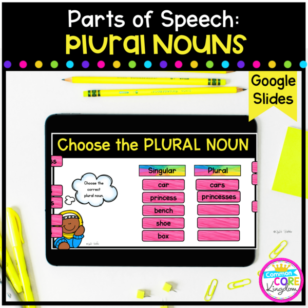 Singular Plural Noun in Google Slides Format