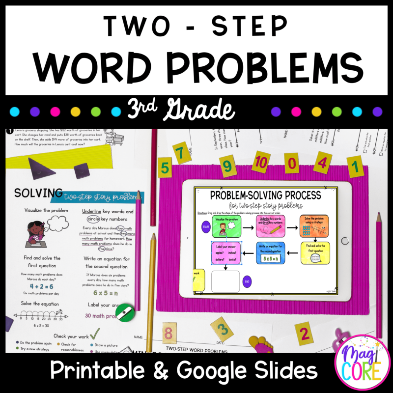 Solving Two Step Word Problems - 3rd Grade Math - Print & Digital - 3.OA.D.8