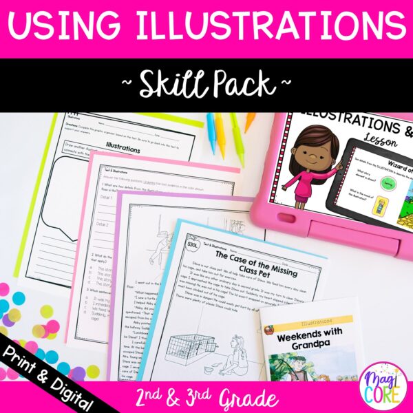 Using Illustrations & Words Skill Pack Bundle – RL.2.7 & RL.3.7 - Print & Digital