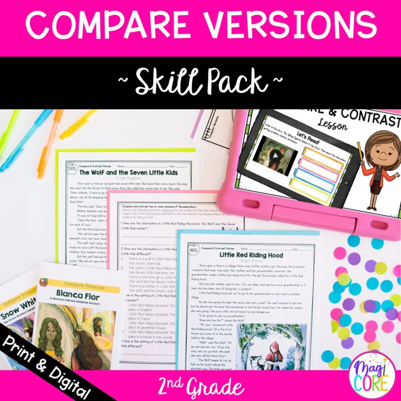Comparing Versions Skill Pack Bundle – RL.2.9 - Print & Digital