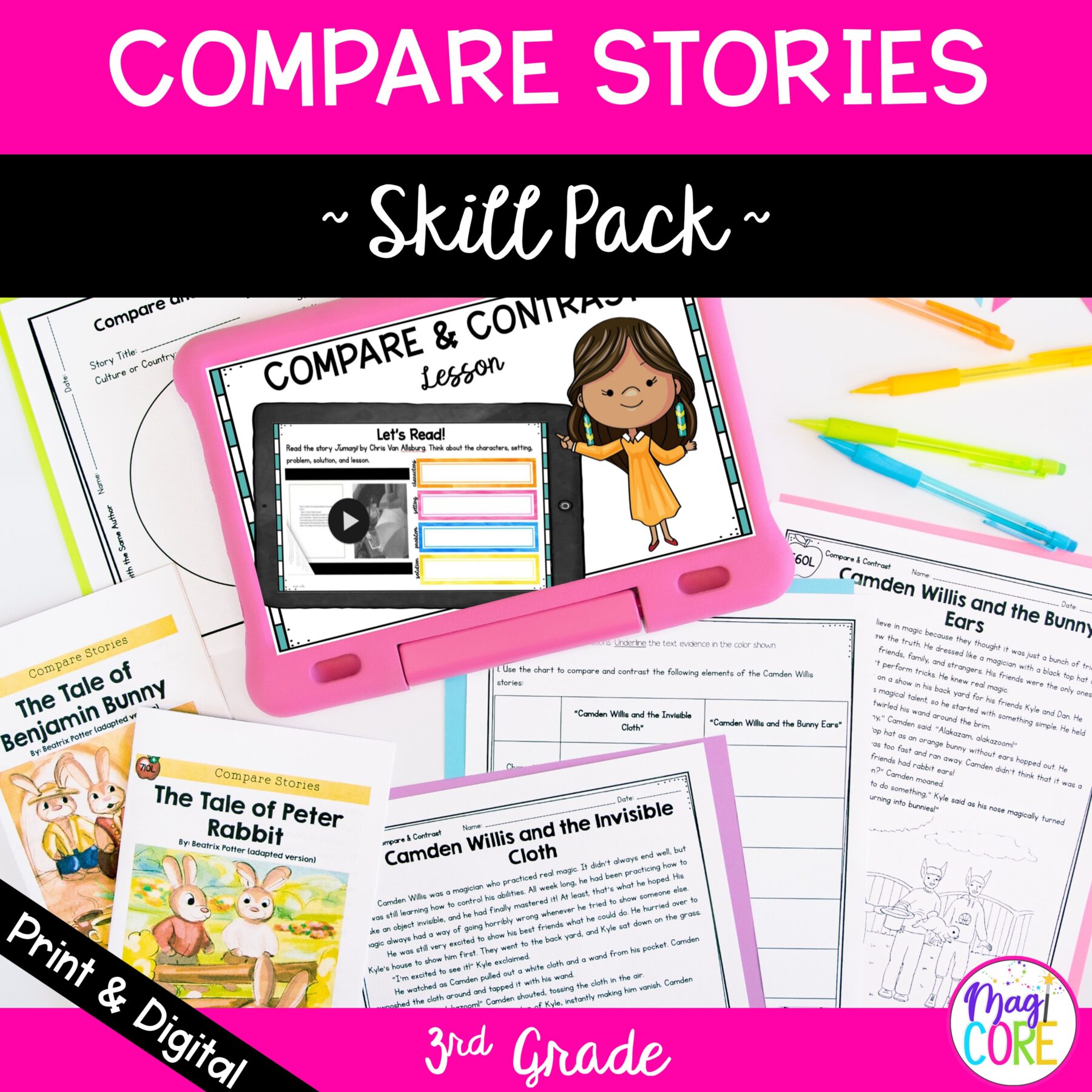 Compare Stories Skill Pack Bundle – RL.3.9 - Print & Digital