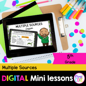 Digital Lessons: Multiple Sources - RI.5.7 - Google Slides & Seesaw