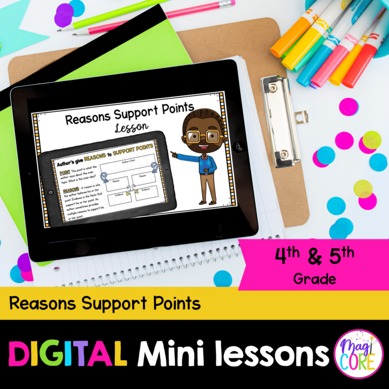 Digital Lessons: Reasons Support Points - RI.4.8 & RI.5.8 - Google Slides & Seesaw