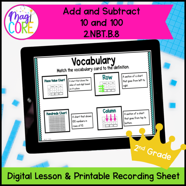 Add and Subtract 10 and 100 - 2nd Grade Math Digital Mini Lesson - 2.NBT.B.8