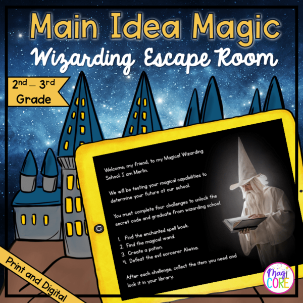 Main Idea Reading Escape Room & Webscape™ - 2nd & 3rd Grade - Print & Digital