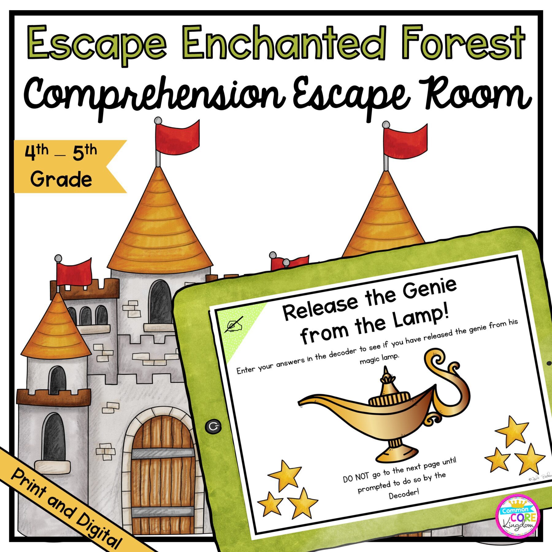 Comprehension Escape Room: Escape the Enchanted Forest for 4th & 5th Grade in Google Slides Format