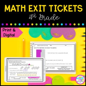 4th Grade Math Exit Tickets in Google SLides Format