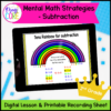 Mental Math Strategies Subtraction - 2nd Grade Math Digital Mini Lesson 2.OA.B.2