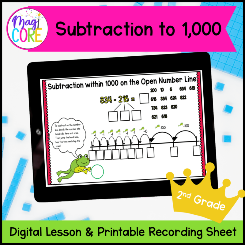Subtraction to 1000 - 2nd Grade Math Digital Mini Lesson - 2.NBT.B.7