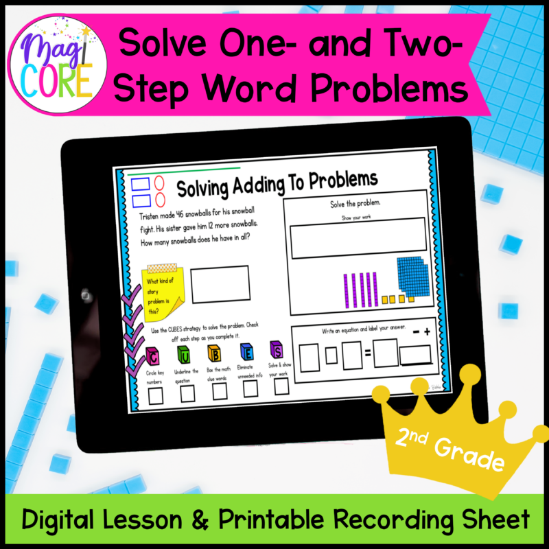 One and Two-Step Word Problems - 2nd Grade Math Digital Mini Lesson - 2.OA.A.1