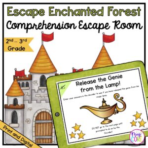 Reading Comprehension Review Escape Room - 2nd & 3rd Grade - Digital & Printable