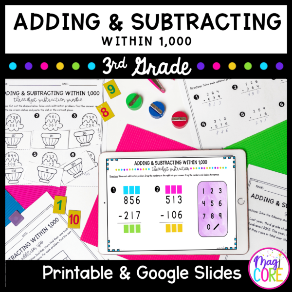 Adding & Subtracting within 1000 - 3rd Grade Math - Print & Digital - 3.NBT.A.2