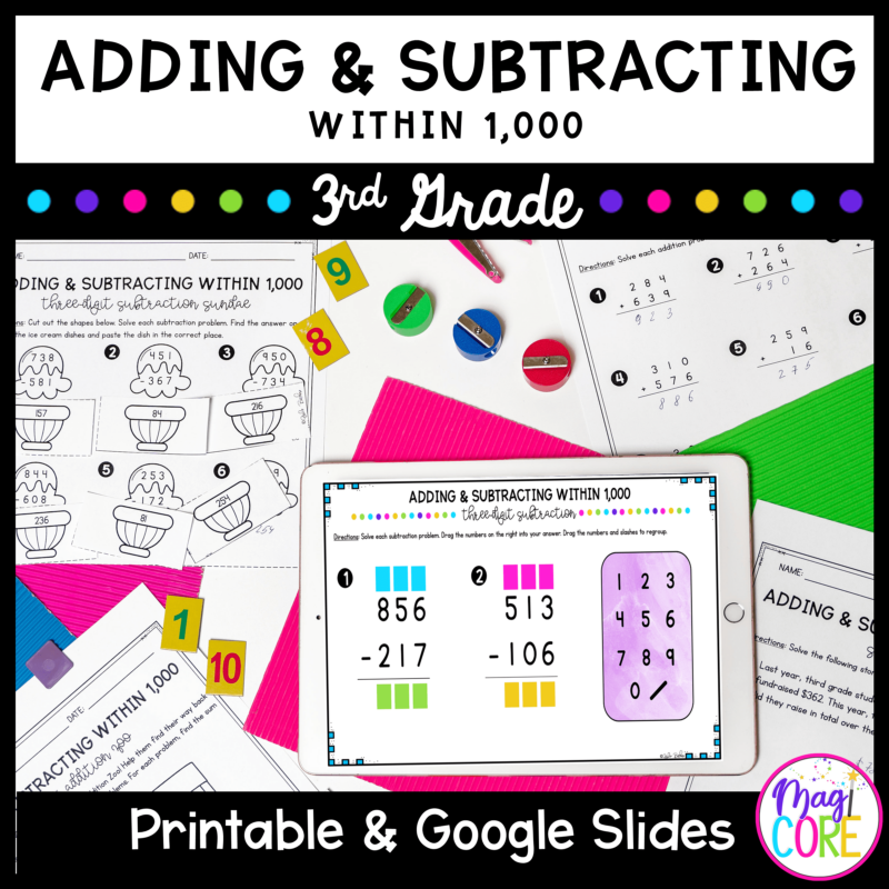 Adding & Subtracting within 1000 - 3rd Grade Math - Print & Digital - 3.NBT.A.2