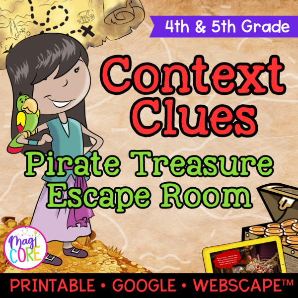 Nonfiction Context Clues Reading Escape Room & Webscape - 4th 5th Grade Passages