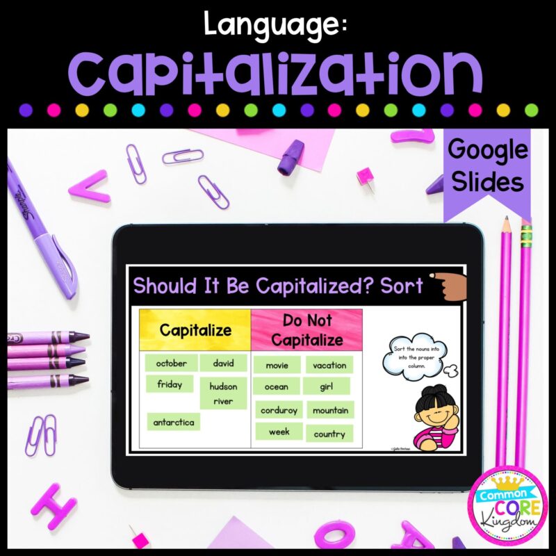 Capitalization Digital Activity for 2nd & 3rd Grade