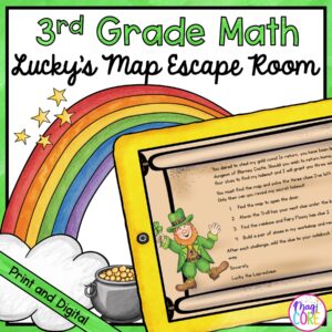 Lucky's Map Math Escape Room for 3rd Grade