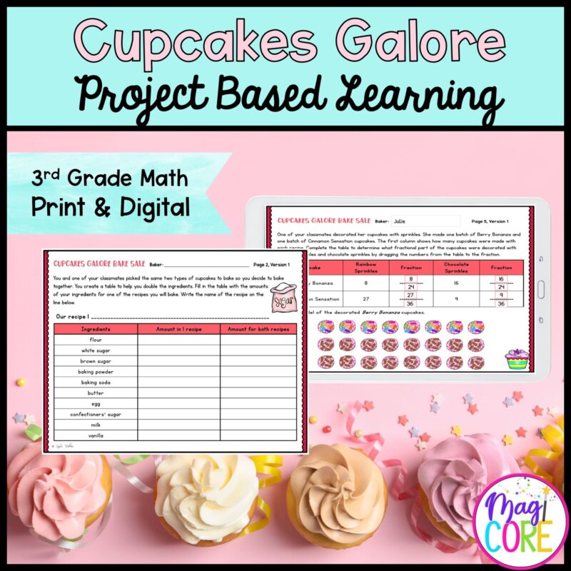 Cupcakes Galore! Project Learning - 3rd Grade - Printable & Google Distance Learning