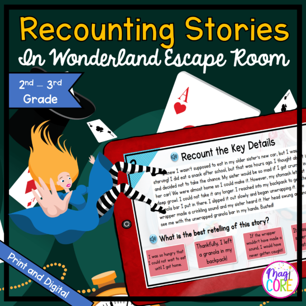Recounting Stories in Wonderland Escape Room & Webscape™ - 2nd & 3rd Grade