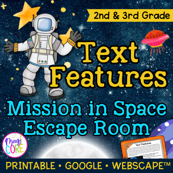 Nonfiction Text Features Reading Escape Room Worksheet Digital Activity 2nd 3rd