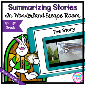 Summarizing Stories Escape Room: Alice in Wonderland for 4th & 5th Grade