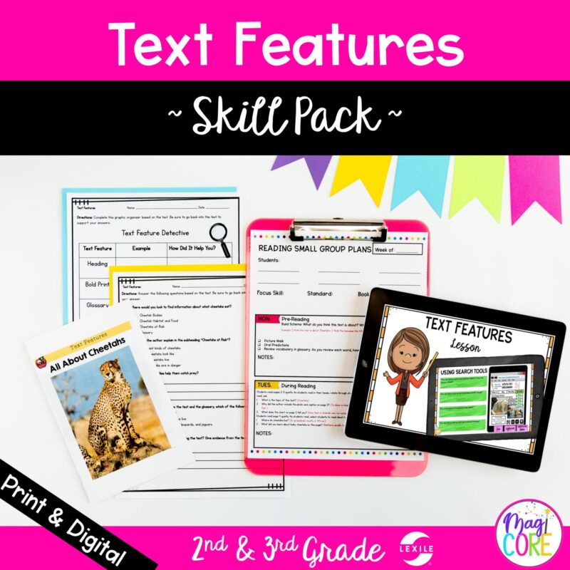 Text Features Skill Pack Bundle - RI.2.5 RI.3.5 - Print & Digital