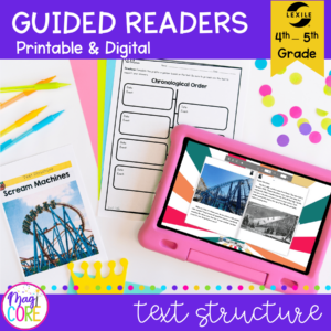 Guided Reading Packet: Text Structure - 4th Grade RI.4.5 - Printable & Digital