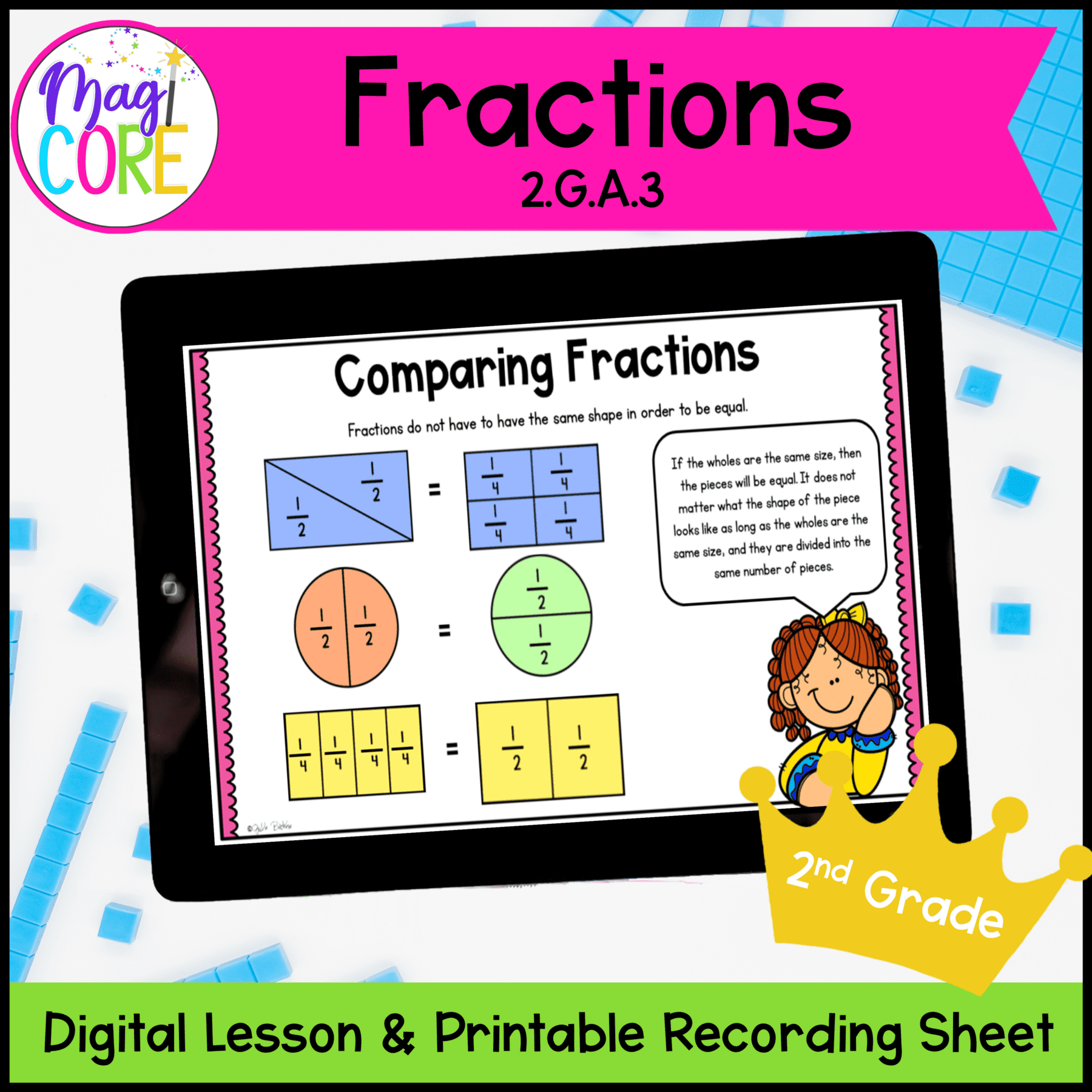 Fractions - 2nd Grade Math Digital Mini Lesson - 2.G.A.3