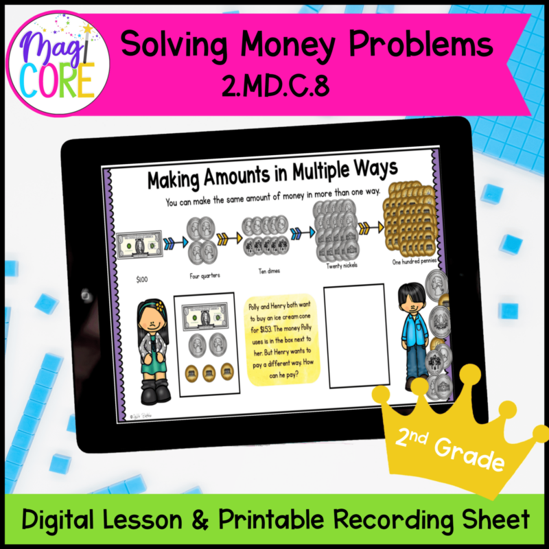 Solving Money Problems - 2nd Grade Math Digital Mini Lesson - 2.MD.C.8