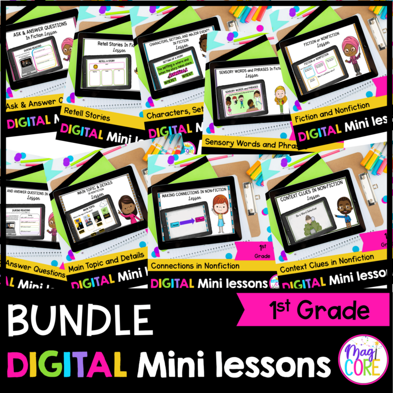 1st Grade Reading Mini Lessons Bundle - Google Slides & Seesaw