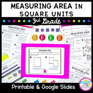 3rd Grade Measuring Area in Square Units Unit for Google Slides Distance Learning 3.MD.C.6