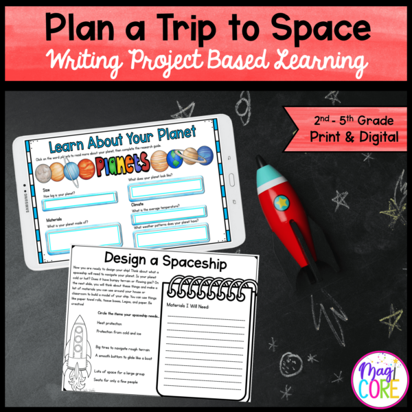 Plan a Trip to Space Writing PBL - 2nd - 5th Grade - Print & Digital