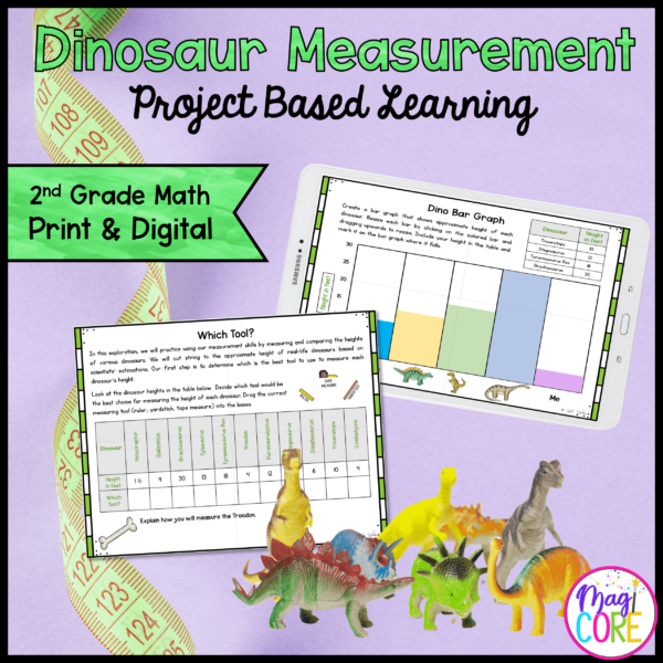 Dino Measurement Project Based Learning - 2nd Grade Math PBL