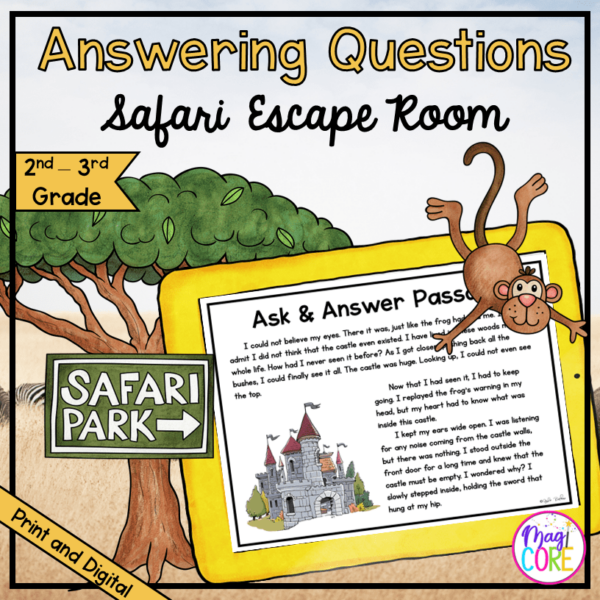 Answering Questions Safari Webscape™ Escape Room 2nd & 3rd Grade Reading Games