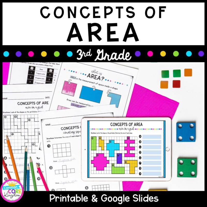 Concepts of Area Unit in Printable & Digital Format