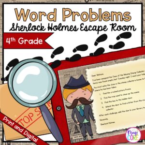 Sherlock Holmes Math Word Problem Escape Room - 4th Grade