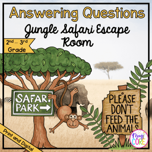 Answering Questions Safari Webscape™ Escape Room 2nd & 3rd Grade Reading Games