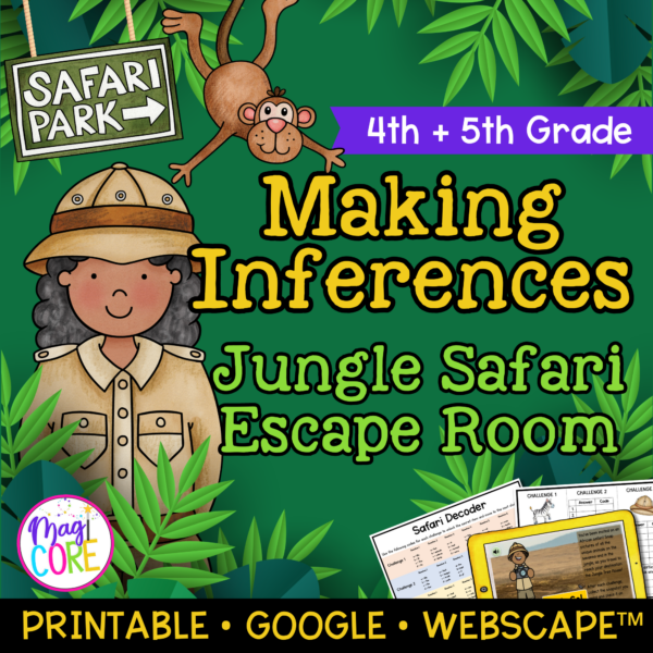 Making Inferences Reading Comprehension Escape Room & Webscape™- 4th & 5th Grade