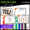 Odd & Even Numbers - 2nd Grade Math Task Cards - Print & Digital - 2.OA.C.3
