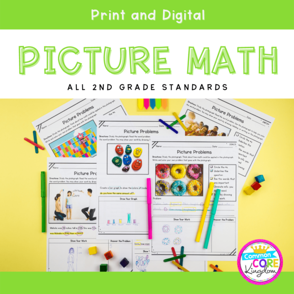 2nd Grade Math Picture Problems in Google Slides & Printable Format