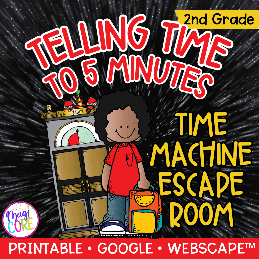 Telling Time to 5 Minutes Math Escape Room - 2nd Grade | MagiCore