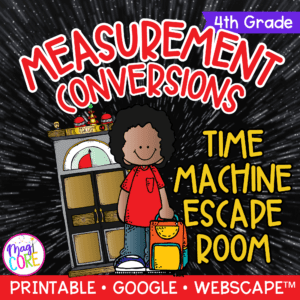 Measurement Conversions Time Machine Math Escape Room & Webscape™ - 4th Grade