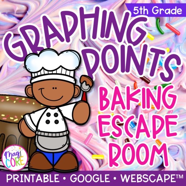 Graphing Points Baking Math Escape Room & Webscape™ - 5th Grade