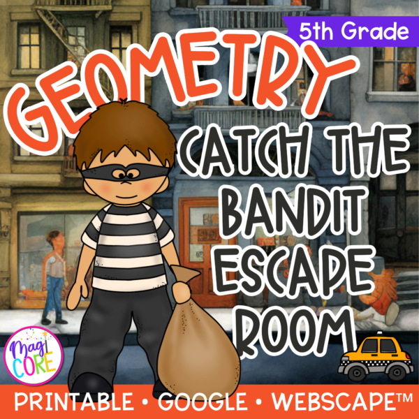 Classify Shapes Geometry - Bandit Math Escape Room & Webscape™ - 5th Grade